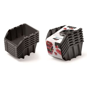 PlasticFuture Sada úložných boxů BINEER LONG 6 ks 24,9x15,8x21,3 cm černé 
