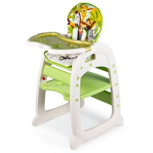 ECOTOYS Dětská jídelní židle 2v1 Animals zelená