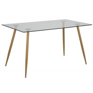 Actona Skleněný jídelní stůl Wilma 140x80 cm hnědý