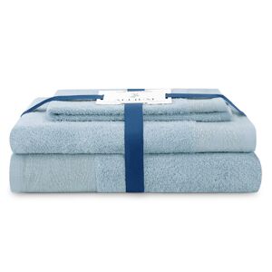AmeliaHome Sada 3 ks ručníků ALLIUM klasický styl světle modrá, velikost 30x50+50x90+70x130