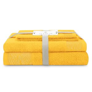 AmeliaHome Sada 3 ks ručníků ALLIUM klasický styl žlutá, velikost 30x50+50x90+70x130