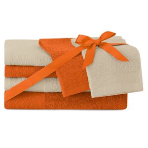 AmeliaHome Sada 6 ks ručníků FLOSS klasický styl oranžová