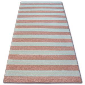 3kraft Kusový koberec SKETCH MATT růžový / krémový - pásky