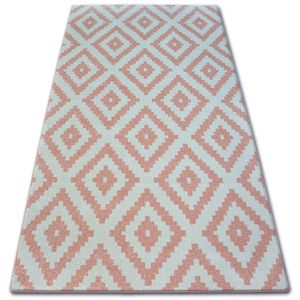 3kraft Kusový koberec SKETCH MICHAEL růžový / krémový - čtverce