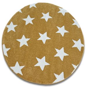 3kraft Kulatý koberec SKETCH ANDREW zlatý / krémový - Hvězda