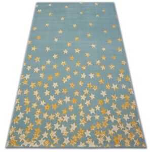 3kraft Kusový koberec PASTEL 18408/032 - hvězda / tyrkysový zlatý krémový