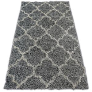3kraft Kusový koberec SHAGGY GALAXY TRELLIS šedý