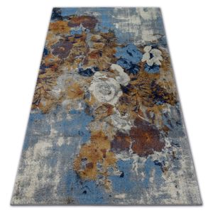 3kraft Kusový koberec SOFT FLOWERS šedo-modrý