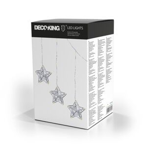DecoKing Dekorativní LED závěs se 4 hvězdami LEDLIG teplá bílá