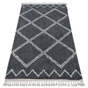 3kraft Kusový shaggy koberec BERBER ASILA šedý