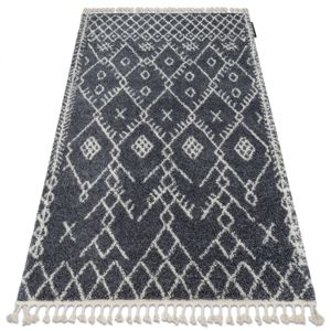 3kraft Kusový shaggy koberec BERBER TANGER šedý