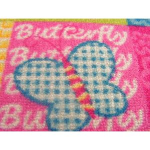 Dywany Lusczow Dětský koberec Butterfly & Flowers růžový, velikost 100x400