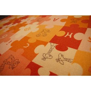 Dywany Lusczow Dětský koberec PUZZLE oranžový, velikost 100x500