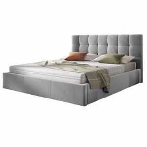 Hector Čalouněná postel Acoma 140x200 dvoulůžko - šedé