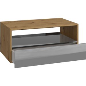 Shoptop Konferenční stolek REBEL - dub/šedá lesklá
