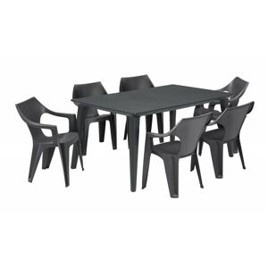 Hector Sada stůl + šest židlí Lima Dante low šedá