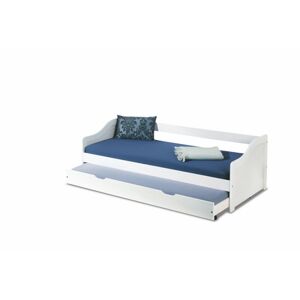Halmar Dřevěná postel s přistýlkou Leonie 90x200 bílá