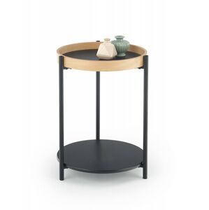 HALMAR Odkládací stolek Rolo černý/přírodní dub