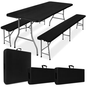 TZB Cateringový set FETA stůl 180 cm + 2 lavice černý