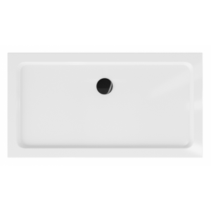 Sprchová vanička MEXEN FLAT s černým sifonem 120 x 70 cm bílá