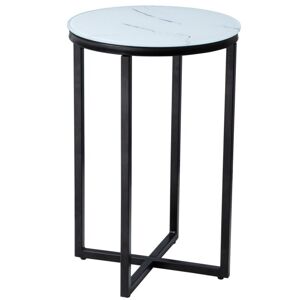 Hector Mramorový odkládací stolek Lunno 40 cm černobílý