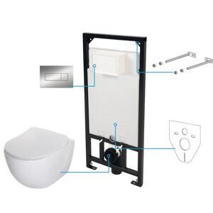 Podomítkový modul DEANTE PEONIA + závěsná WC mísa PEONIA + prkénko