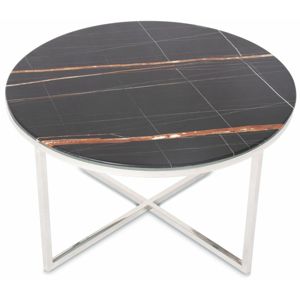 DekorStyle Konferenční stolek VERTIGO 80 cm stříbrný
