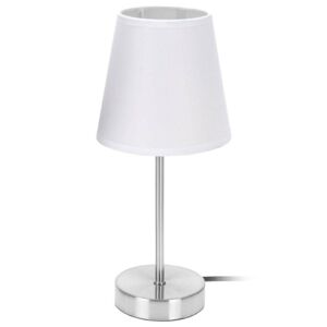 DekorStyle Noční lampa stolní kovová 29,5 cm bílá