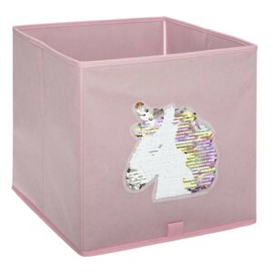 DekorStyle Textilní koš na hračky Unicorn růžový