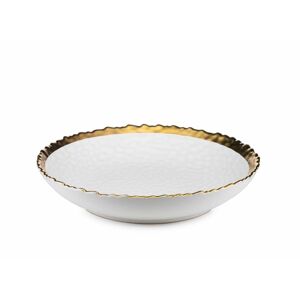 DekorStyle Hluboký keramicky talíř Kati 21 cm bílý