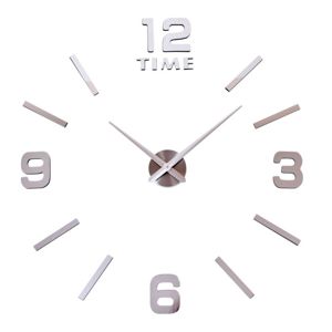 TZB Designové nástěnné hodiny Diy BAST 3D stříbrné