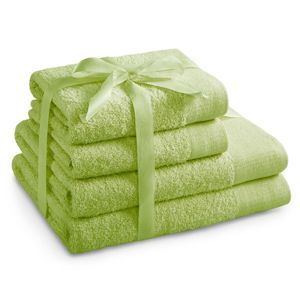 Sada bavlněných ručníků AmeliaHome AMARI světle zelená, velikost 2*70x140+2*50x100