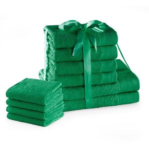 Sada bavlněných ručníků AmeliaHome AMARI 2+4+4 ks zelená, velikost 2*70x140+4*50x100+4*30x50