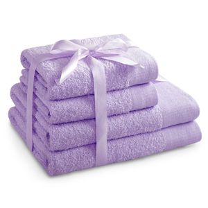 Sada bavlněných ručníků AmeliaHome AMARI šeříková, velikost 2*70x140+2*50x100