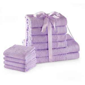 Sada bavlněných ručníků AmeliaHome AMARI 2+4+4 ks šeříková 