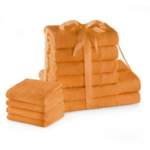 Sada bavlněných ručníků AmeliaHome AMARI 2+4+4 ks oranžová, velikost 2*70x140+4*50x100+4*30x50