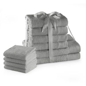 Sada bavlněných ručníků AmeliaHome AMARI 2+4+4 ks stříbrná 
