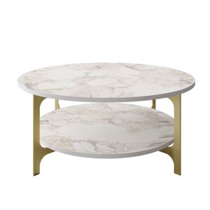 Kalune Design Konferenční stolek Versy bílo-zlatý