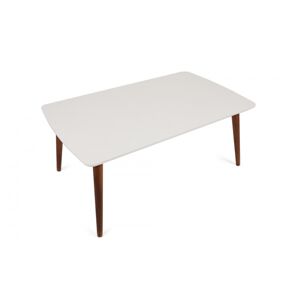 Hanah Home Konferenční stolek Paint 100 cm bílý/hnědý