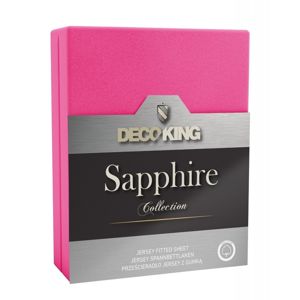 Prostěradlo z bavlny s gumou DecoKing Sapphire růžové