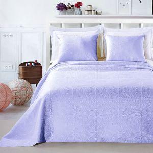Přehoz na postel DecoKing Elodie šeříkový + povlaky na polštáře, velikost 240x260+2*50x60