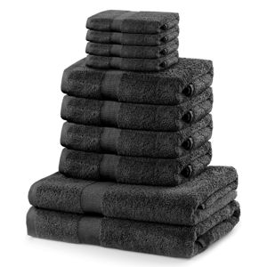 Set ručníků DecoKing Kunis tmavě šedé, velikost 2*70x140+4*50x100+4*30x50