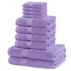 Set ručníků DecoKing Kunis fialové, velikost 2*70x140+4*50x100+4*30x50