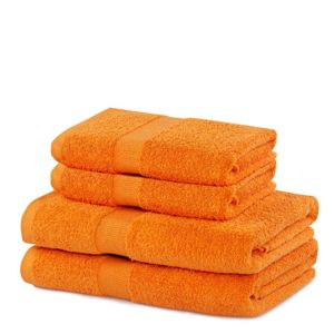 Set oranžových ručníků DecoKing Niki, velikost 2*70x140+2*50x100