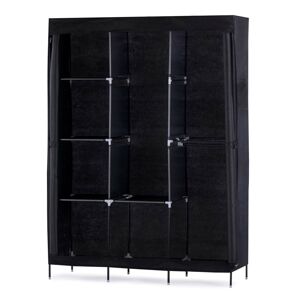 HOMEDE Šatní textilní skříň Tilly černá, velikost 170x130x45