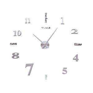 TZB Nástěnné hodiny Diy Thot 65 - 120 cm - stříbrné 3D 