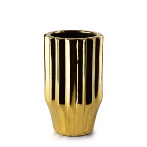 Mondex Keramická váza YVONNE 20 cm zlatá
