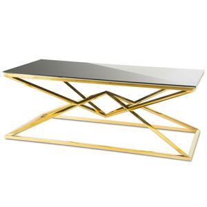 DekorStyle Konferenční stolek Diamanto Gold Black 2