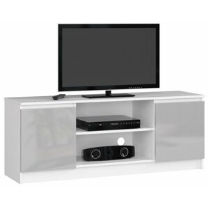 Ak furniture TV stolek Beron 140 cm bílý/stříbrný lesk