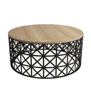 Hanah Home Konferenční stolek Selin 90 cm černý/hnědý